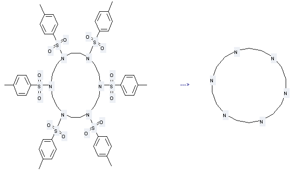 1,4,7,10,13,16-Hexaazacyclooctadecane can be prepared by 1,4,7,10,13,16-Hexakis-(toluene-4-sulfonyl)-1,4,7,10,13,16-hexaaza-cyclooctadecane